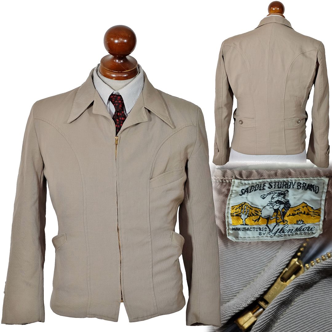 1940s Saddle Sturdy Brand gabardine jacket VintageHaberdashers Blog